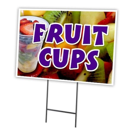 Signmission Fruit Cups Yard Sign & Stake outdoor plastic coroplast window, C-1216 Fruit Cups C-1216 Fruit Cups